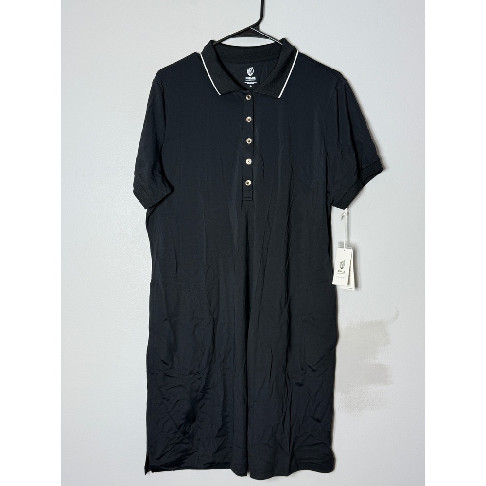 GGBlue Luxe Sport Classic Polo Dress Black Short Sleeve Golf Tennis D6006L XL
